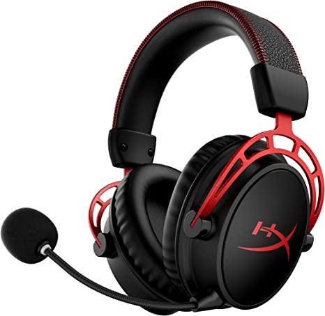 HyperX Cloud Alpha Wireless - Cuffie da gaming per PC, Autonomia di 300 ore, DTS Headphone:X Spatial Audio, Memory foam, Driver a doppia camera, Microfono con cancellazione rumore, Rosso e Nero