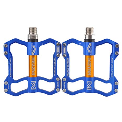 ThinkTop 8 Bearing MTB/BMX Road Mountain Bike Platform Pedals Flat Sealed Lubricate Bearing Axle 9/16 Inch