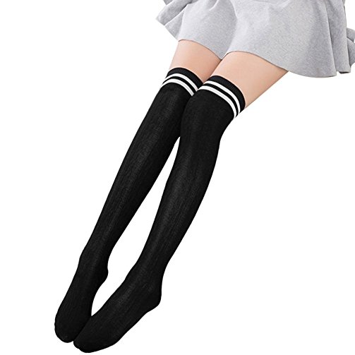 Hippih Women Stripe Thigh High Socks Over Knee Stocking Dress Girl Cosplay Warmer Leg Socks