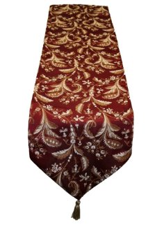 Luxury Damask 13quot X 70quot Burgundy Table Runner
