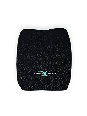 Memory Foam Back Cushion - Designed for Back Pain Relief - Lumbar Support Pillow With Premium Adjustable Strap - Hypoallergenic Ventilative Mesh - Alleviates Lower Back Pain