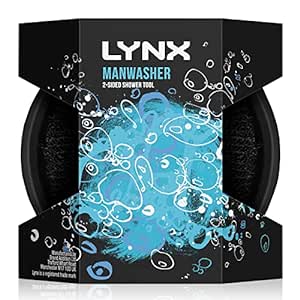 Lynx 2-Sided Shower Tool with 2 scrubbing options shower sponge for a better clean 1 piece, Black