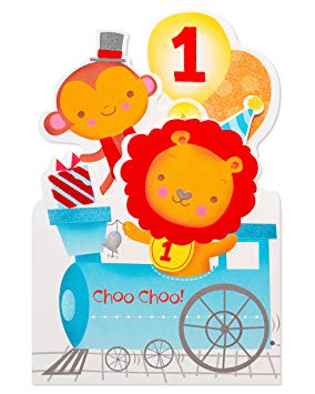 American Greetings Choo-Choo 1st Birthday Card with Foil (6084445)