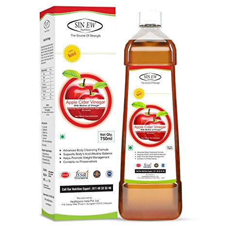 Sinew Nutrition Raw Apple Cider Vinegar (Unfiltered & Unpasteurised) with strands of Mother 750ml