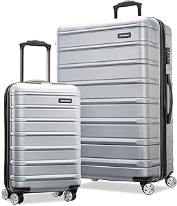 Samsonite Omni 2 Hardside Expandable Luggage with Spinner Wheels, Arctic Silver, 2-Piece Set (Carry-on/Large)