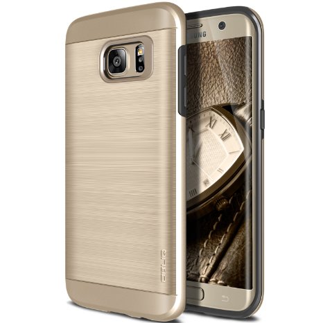 Galaxy S7 Edge Case, OBLIQ [Slim Meta][Champagne Gold] Slim Fit Premium Dual Layer Protection Case with Metallic Brush Finish Back with Shock Absorbing TPU Inner Layer for Samsung Galaxy S7 Edge