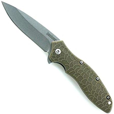 Kershaw OSO Sweet Folding Pocket Knife Stonewash Plain Blade, Olive Drab - 1830ODSW