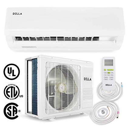 DELLA 12,000 BTU 115V- 15.5 SEER Energy Ductless Mini Split Air Conditioner Heat Pump System 16ft Installation Kit, AHRI Certified