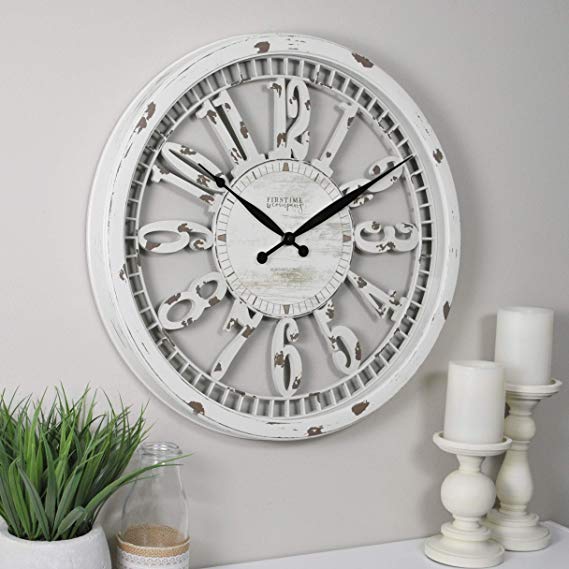 FirsTime & Co. Whitney Wall Clock, 20", Antique Cream