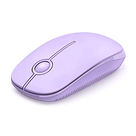 Jelly Comb 2.4G Slim Wireless Mouse with Nano Receiver, Less Noise, Portable Mobile Optical Mice for Notebook, PC, Laptop, Computer MS001 (Pure Purple)