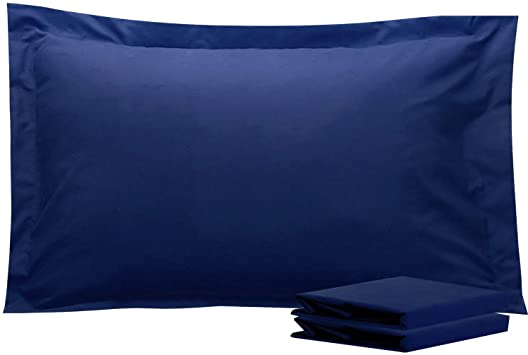 NTBAY Queen Pillow Shams, Set of 2, 100% Brushed Microfiber, Soft and Cozy, Wrinkle, Fade, Stain Resistant (Navy, Queen)