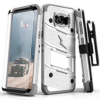 Samsung Galaxy S8 Case, Zizo [Bolt Series] w/ [Samsung Galaxy S8 Screen Protector] Kickstand [Military Grade DropTested] Holster Belt Clip - Galaxy S8