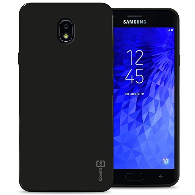 CoverON FlexGuard Series for Samsung Galaxy J7 V 2nd Generation Case, Galaxy J7 2018 / J7 Refine / J7 Star / J7 Aero / J7 Crown Case, Slim Fit Soft Flexible TPU Rubber Phone Cover - Black