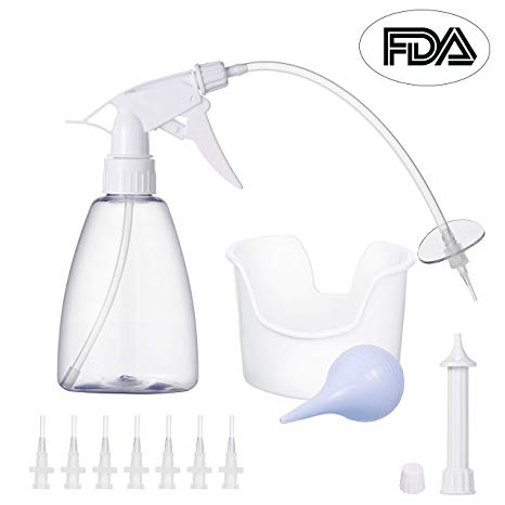 Ear Wax Removal Tool with FDA Certificate, TXDUE Ear Wax Removal Kit Including Ear Washer Bottle, Extra Hard Nozzles, Ear Basin, Bulb Syringe, Thread Cap, 6 Soft Disposable Tips