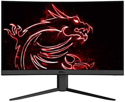 MSI 24" FHD 1500R Curvature Non-Glare Super Narrow Bezel 1ms 1920 x 1080 144Hz Refresh Rate Tilt Adjustment FreeSync Curved Gaming Monitor (Optix G24C4),Black