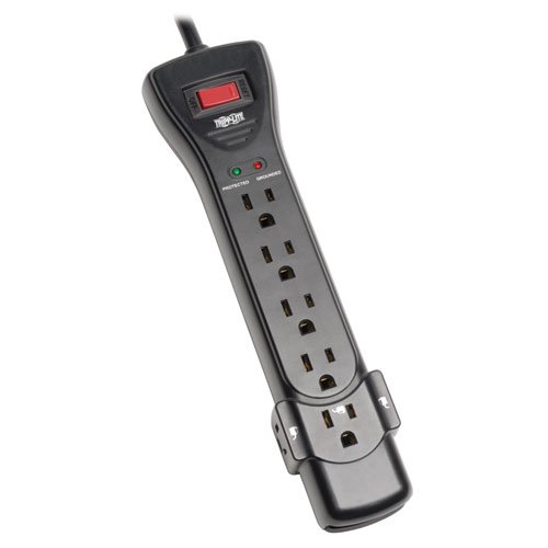 Tripp Lite 7 Outlet Surge Protector Power Strip 25ft Cord Right Angle Plug 2160 Joules & $75K INSURANCE (SUPER725B)