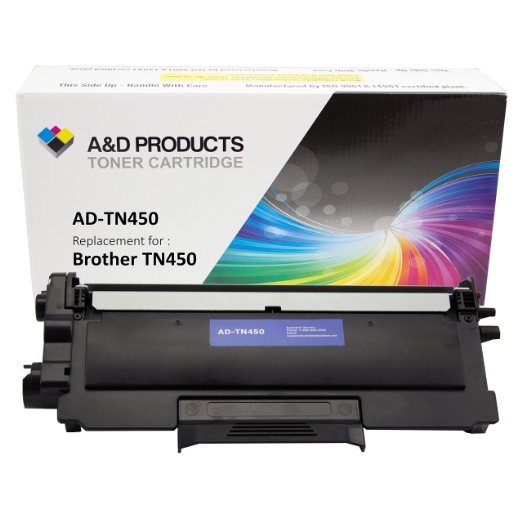 A&D Products Compatible Replacement For Brother TN450 Toner Cartridge High Yield Black (2,600 Page Yield)