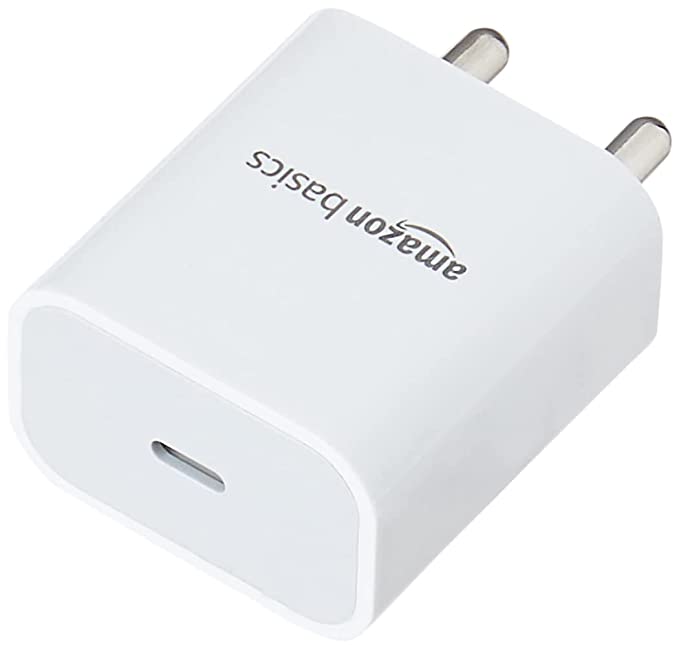 AmazonBasics 20W Phone Charger | Type C Adapter, Fast Charging (White)