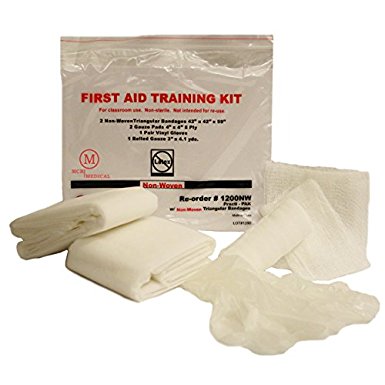 MCR Medical Supply 1200NW-010 Cotton/Plastic First Aid Training Kits (Pack of 10)