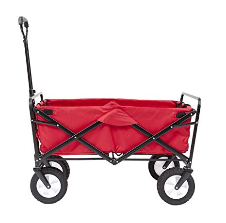 Mac Sports Collapsible Folding Outdoor Utility Wagon, Red