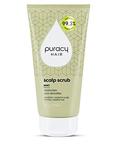 Puracy Natural Scalp Scrub & Scalp Exfoliator - Dry Scalp Treatment For Hair Growth - Scalp Cleanser For Build up & Scalp Scrub For Dandruff - Hair Scrub & Scalp Detox with Sea Salt & Peppermint Oil, 6 oz.