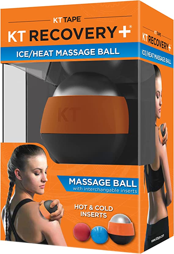 KT Tape Unisex-Adult KT Recovery  Ice/Heat Massage Ball 814179022226, Black/Orange, Small