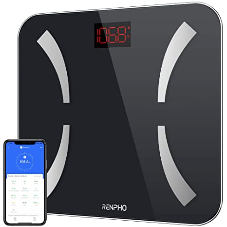 RENPHO Smart Scale for Body Weight - Bluetooth BMI Scale Digital Weight and Body Fat Measurement Device, Body Composition Scale, Weighing Machine, Bathroom Scale with Upgrade Smartphone App, 400 lbs