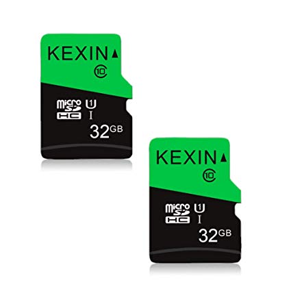 KEXIN 32GB Micro SD Card Micro SDHC UHS-I Memory Cards Class 10 High Speed TF Card, C10, U1, 32 GB 2 Pack