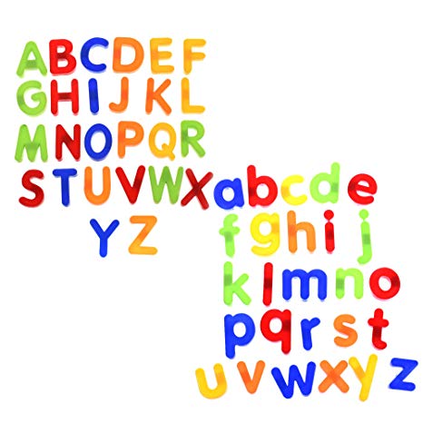 BCP set of 52 pcs Plastic Magnetic Uppercase and Lowercase Letters Alphabet for Kids Learning