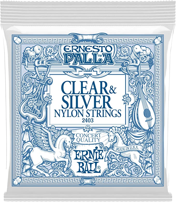 Ernie Ball Ernesto Palla Nylon Clear and Silver Classical Tie On Set