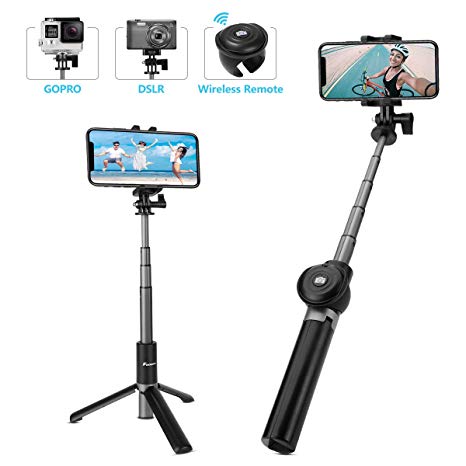 Foxnovo Selfie Stick Bluetooth, Tripod Selfie Stick Extendable with Wireless Remote for iPhone Xs/iPhone 8/8 Plus/iPhone 7/iPhone 7 Plus/Galaxy S9/S9 Plus/Note 8/S8/S8 Plus/More