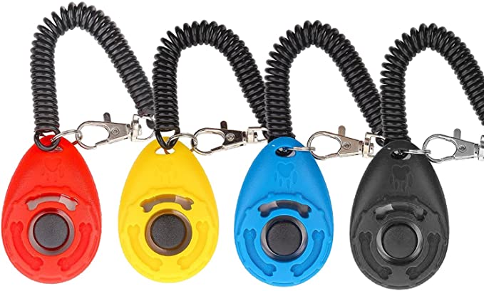 Dog Clicker, [4 PCS, Multi-Color] Diyife Training Clicker with Wrist Strap for Dog Cat Horse,