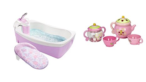 Summer Infant Lil' Luxuries Whirlpool Bubbling Spa and Shower Tub Violet-Bonus Tea Set