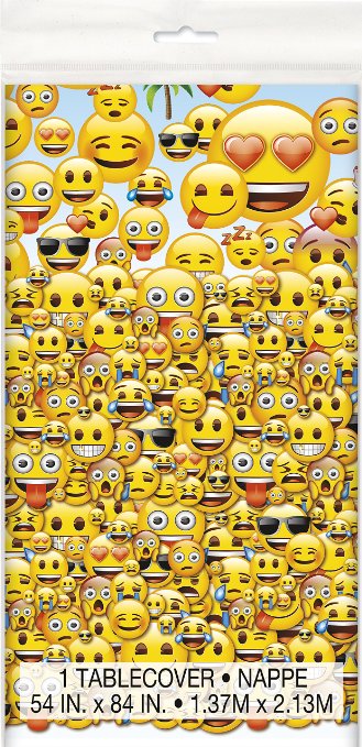 Emoji Plastic Tablecloth, 84" x 54"
