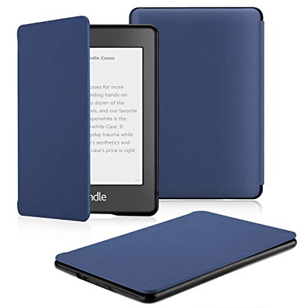 OMOTON Case Compatible with All-New Kindle Paperwhite (10th Generation-2018), Smart Shell Cover with Auto Sleep Wake Feature for Kindle Paperwhite 10th Gen 2018 Released, Blue