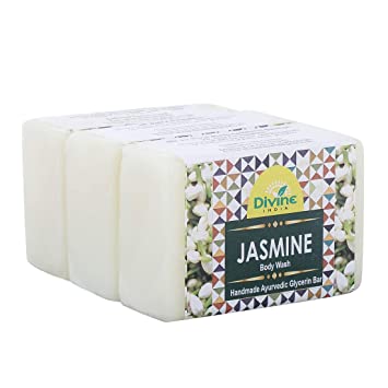 Divine India Premium Ayurvedic Natural Handmade Soap, 125 g X 3 Pack - Jasmine