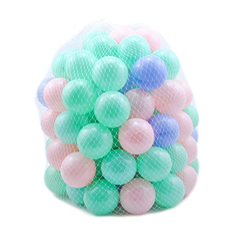 Thense Pit Balls Crush Proof Plastic Children's Toy Balls Macaron Ocean Balls Small Size 2.15 Inch Phthalate & BPA Free Pack of 100 Random Color