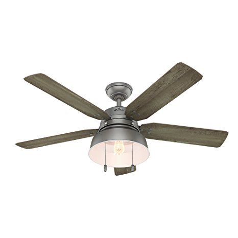 Hunter Fan Company 59308 Mill Valley 52" Ceiling Fan with Light, Large, Matte Silver