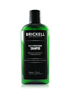 Brickell Men's Products Daily Strengthening Shampoo for Men, Natural and Organic Featuring Mint and Tea Tree Oil To Soothe Dry and Itchy Scalp, Sulfate Free and Paraben Free, 8 Ounce, Scented