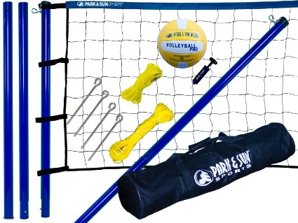 Park & Sun Spiker Sport Steel Volleyball Net, Blue