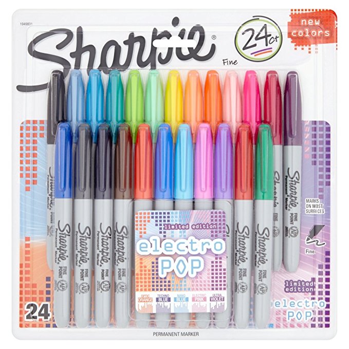 Sharpie Electro Pop Limited Edition Permanent Ink Markers- (Pack Of 24)