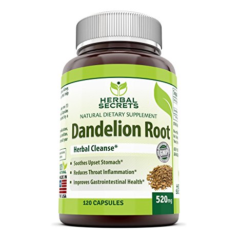 Herbal Secrets Dandelion Root 520 Mg 120 Capsules