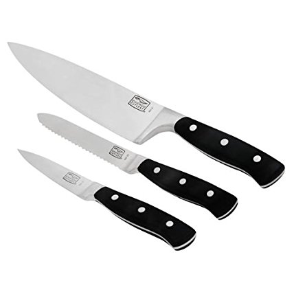 Chicago Cutlery Ashland 3-Piece Chef/Utility/Parer Knife with Sheath Protector