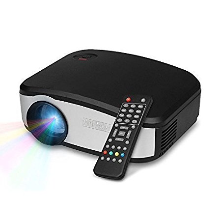 Mini Home Movie Projector C6 1080P HD 1200 Lumens Portable for Home Theater Entertainment Support HDMI USB AV VGA TV