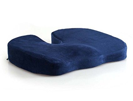 Love Home Coccyx Orthopedic Memory Foam Seat Cushion Standard size 18''*13.5''*3'' (Navy Blue)
