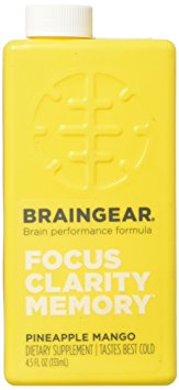 BrainGear Brain Performance Formula, Pineapple Mango, 4.5 Ounce