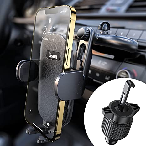 CD Slot Phone Holder for Car LISEN CD Slot Phone Mount for Car Vent One Hand Operation CD Player Phone Mount Ultra Sturdy CD Car Phone Holder Compatible with All 4-7 Inch Cell Phones Smartphone