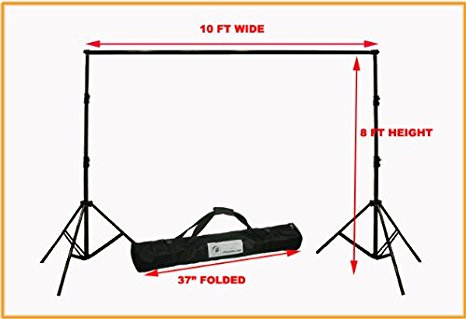 ePhoto Photography Video Backdrop Background Heavy Duty Support Stand with Case for Chromakey or Muslin by ePhotoInc H30