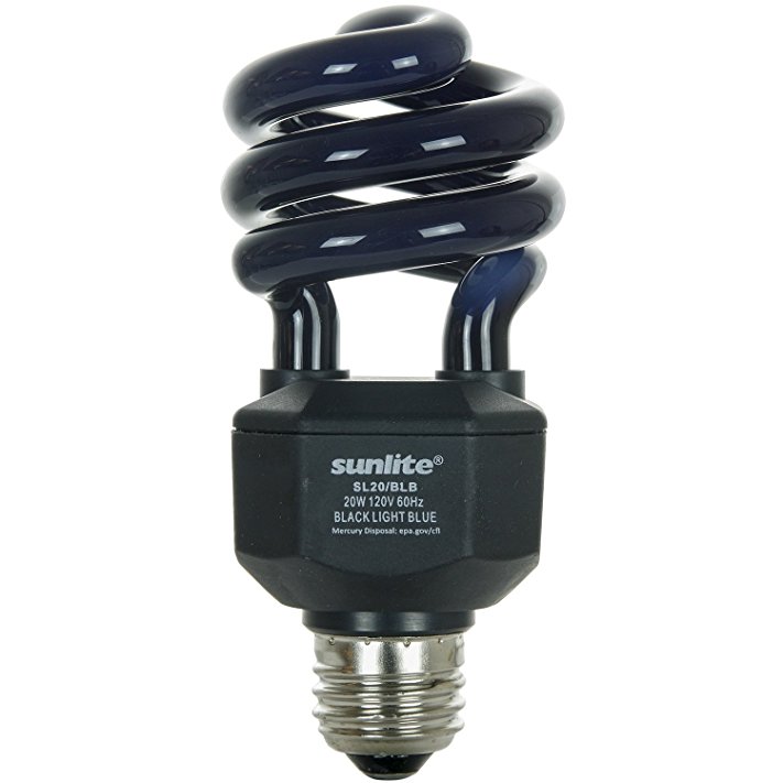 Sunlite SL20/BLB 20-Watt Spiral Energy Saving CFL Light Bulb Medium Base Blacklight Blue