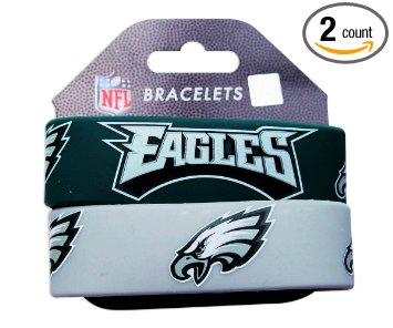 NFL Phil Eagles Sports Team Logo Rubbersilicon Wrist Band Gift Set